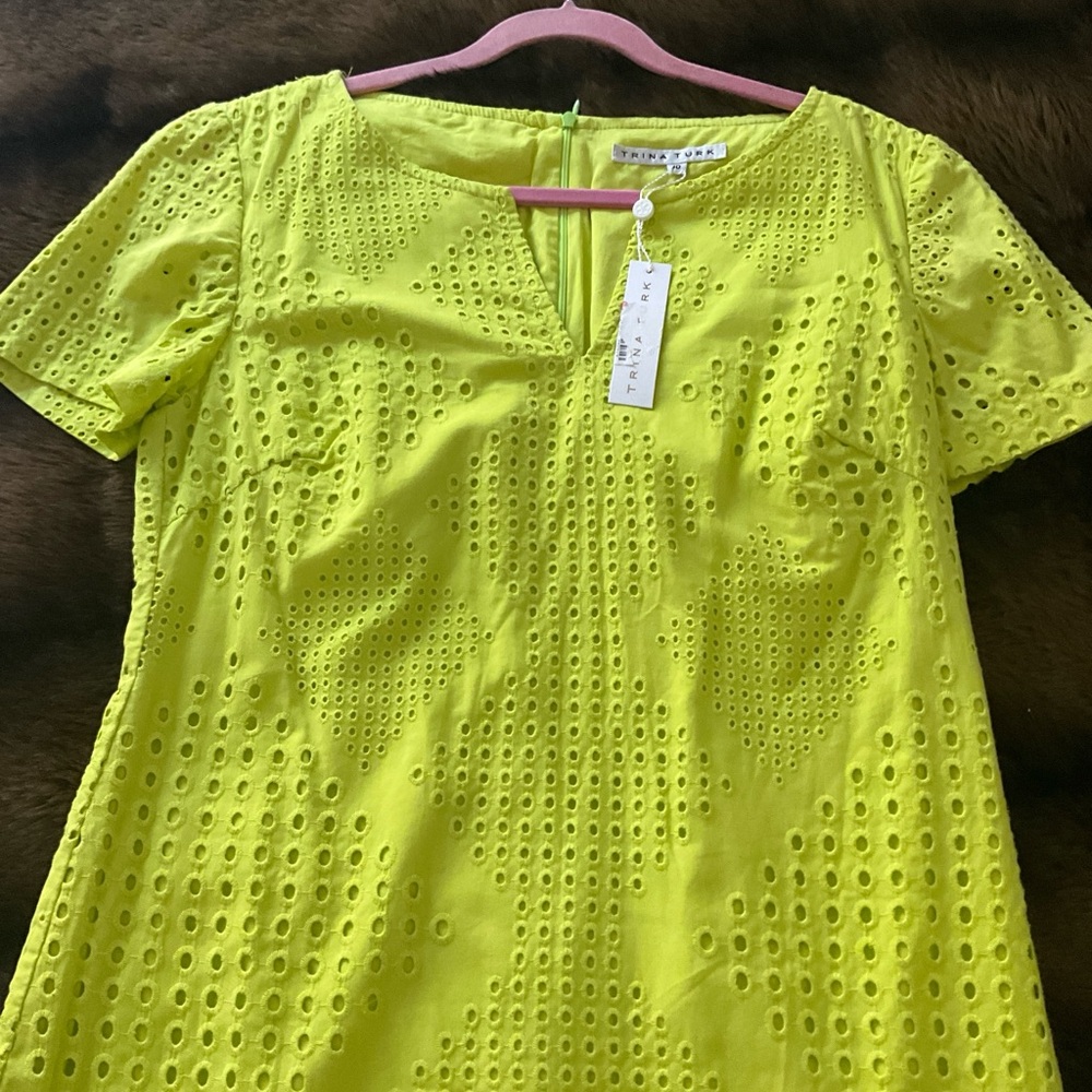 Trina Turk Lime Green Eyelet Dress - Picture 2 of 11